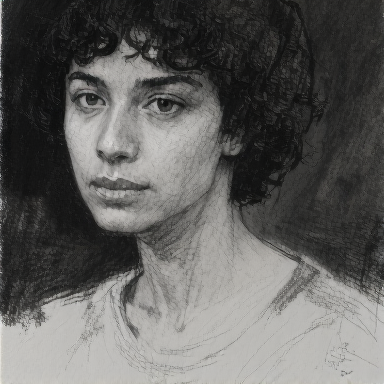 Houtskool portret